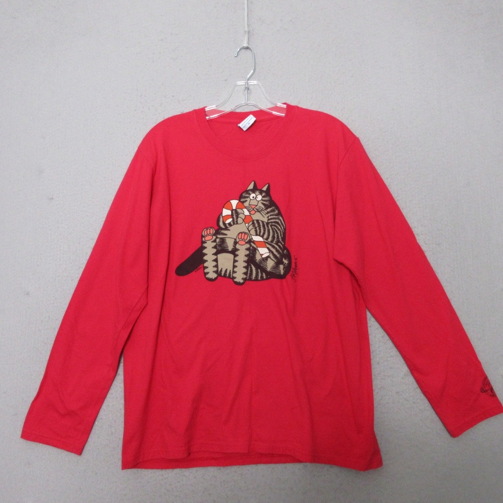 Vintage Crazy Shirts Hawaii T Shirt XL Kliban Cat Christmas Candy Cane Holiday